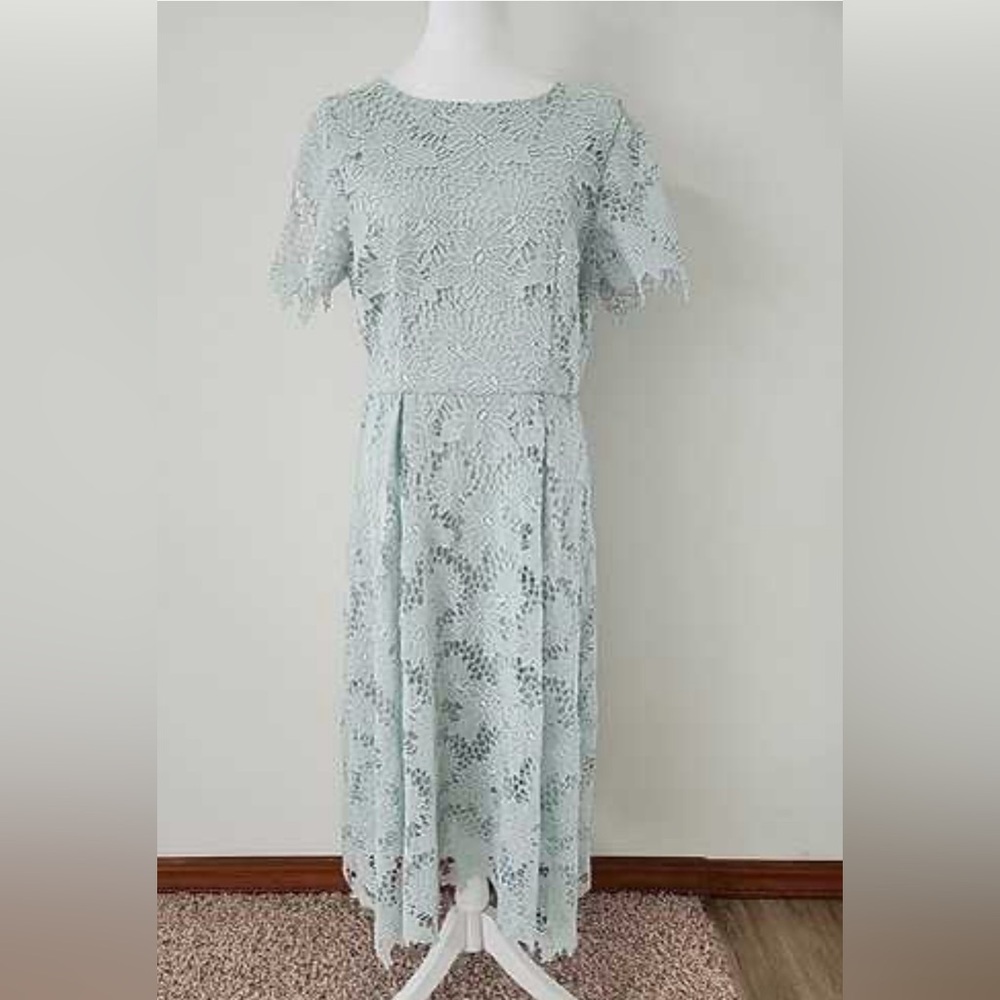 Preston & York Soft Blue Lace Midi Dress